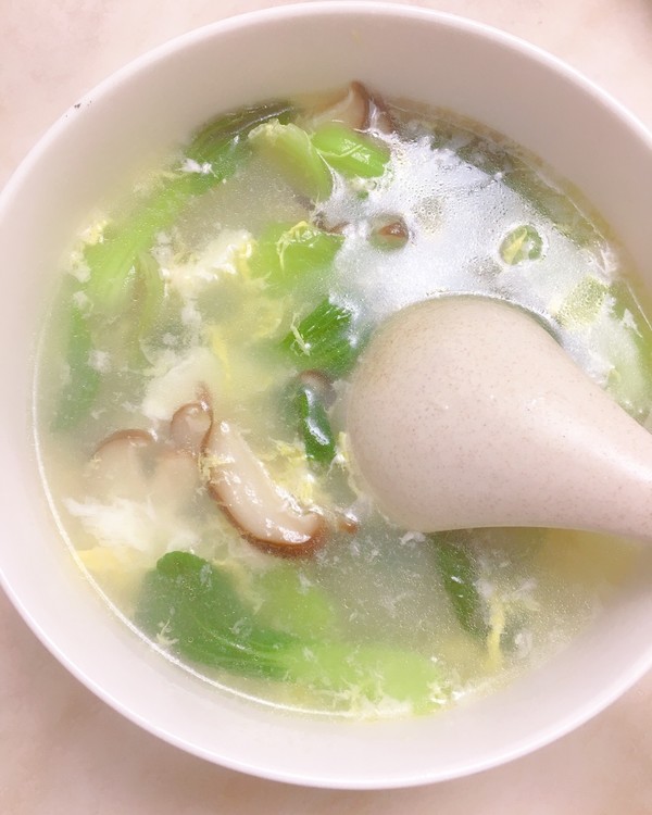 香菇油菜肉絲湯