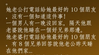 男人與女人一晚沒回家的差別.. 網友的回覆才是重點