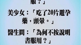 明明照著說明書指示吃避孕藥但頭還是好暈，醫生一問才發現傻眼的是.....