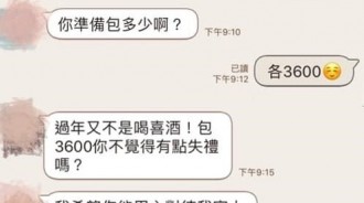 過年包給女友爸媽3600遭酸「喝喜酒？」 女友暴怒開價碼：用心對待我家人