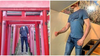 我是被照放大燈？21張證明「高個子在日本難生存」的爆笑照　和日本朋友拍照「頭永遠被咖掉」超無奈