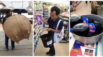 提洗衣籃去購物！泰國人「出奇招響應禁塑膠袋運動」　創意無極限「連巨大推車都出動」全國超幽默