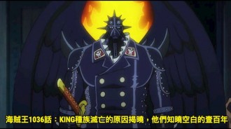 海賊王1036話：KING種族滅亡的原因揭曉，他們知曉空白的壹百年