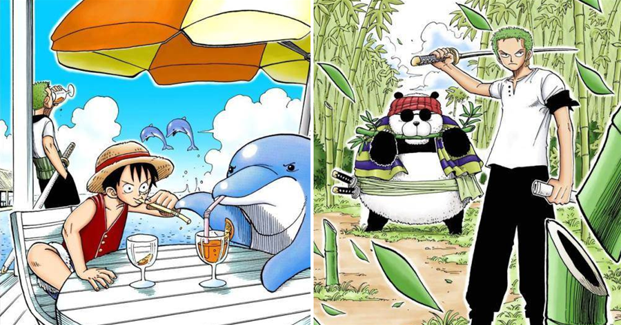 海賊王扉頁中出現的有趣動物 魯夫多次奪食 索隆的刀被貓熊偷了