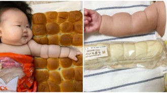 好想伸手捏❤️媽媽瘋曬「自家寶寶米其林麵包手」軟Q好療癒　混進麵包堆「直接融進背景裡」0違和