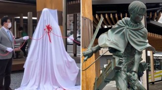 進擊的巨人：兵長銅像正式亮相，揭幕前：兵長有這麼高？揭幕後：哦那沒事了