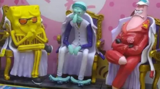 海賊王奇葩手辦，路飛鼻青臉腫，三大將也忍了，看到紅發：小心挨打