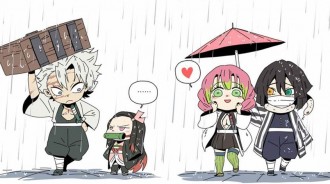 鬼滅之刃：當「九柱」遇到下雨天，風柱搶走了禰豆子的「家」擋雨