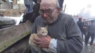 4年前，土耳其爺爺家中大火，抱著貓哭泣，現在的他和貓都很幸福