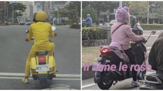 香蕉人出沒！他蒐集「機車顏色信仰大集合」超爆笑　神秘女子「整套紫洋裝＋Mini小車」秒化身女巫