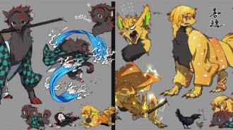 《鬼滅之刃》擬獸化：鬼殺隊全體變成兇猛小野獸，我妻善逸也凶不起來啊