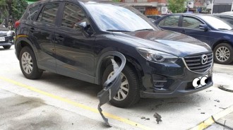 車主看到自家車變這樣...調監視器一看崩潰了，這保險絕不賠！