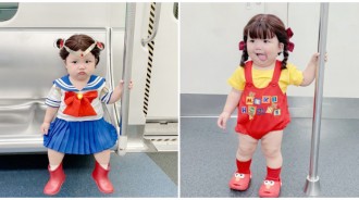 根本從卡通走出來！地鐵巧遇「縮小版美少女戰士」爆紅　再變身「牛奶妹、古裝小仙女」秒融化❤️