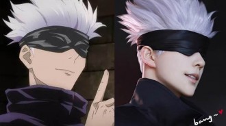 #咒術回戰cos：熊祁COS咒術回戰五條悟，老攻還原老公系列！網友評論：這雙腿是真實存在的嗎