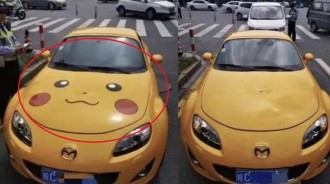 小夥把皮卡丘貼車上，上路就被交警攔下，第二天皮卡丘「生氣」了