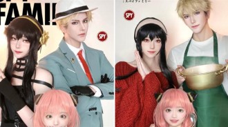 《間諜過家家》帥哥、美女COS一家三口，約爾黑色制服，太美了！