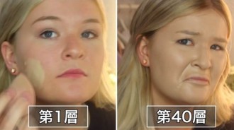 正妹挑戰「擦100層粉底液」，到第40層就想叫她住手…塗到100層「驚悚到飆破900萬點閱」！