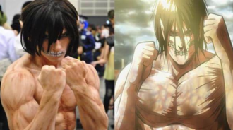 《進擊的巨人》cosplay，巨人版艾倫超還原，利威爾兵長氣場1米8