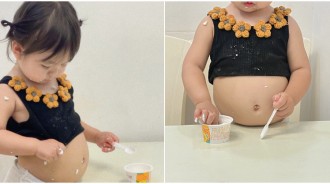 肉肉肚子大放送！小萌妹「穿背心露圓滾滾胖肚」爆紅　哥哥現身「福氣肉臉更Q」同框照萌度加倍❤️