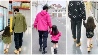 爸爸的小棉襖！馬麻天天拍下「父女牽手手背影」吸睛百分百　女兒撒嬌親臉頰「轉到正面臉蛋更萌」❤️