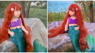 小肚肚想偷戳❤️寶貝女兒化身「迷你Q萌小美人魚」萌翻天　再變身「氣質古裝美女」日常模樣更可愛
