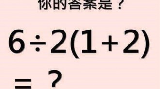 【難倒全台】的數學題：6&#247;2(1+2) 是1還是9?? 一題簡單的數學算式6&#247;2（1+2），竟難倒近150萬人