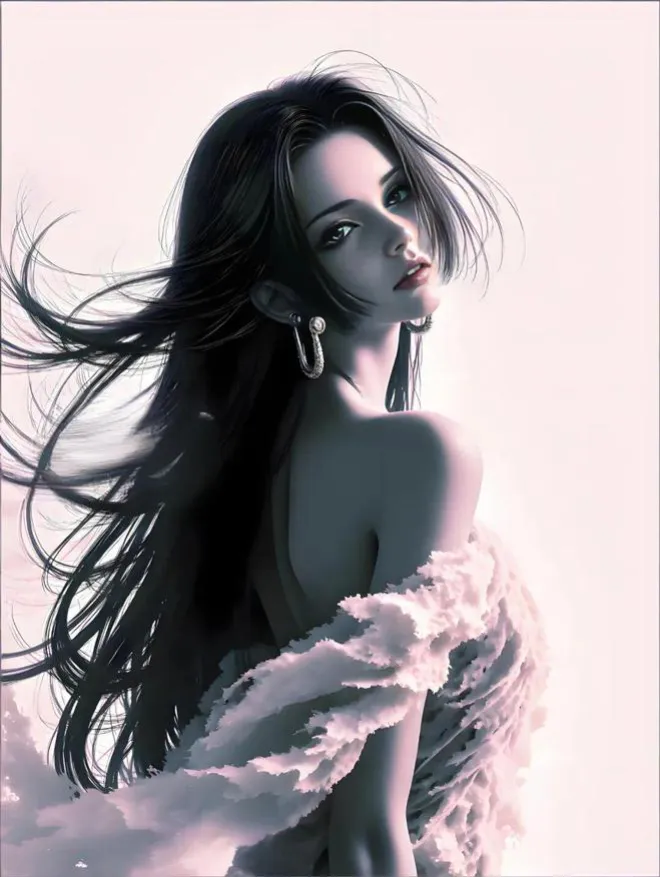 海賊王,漢庫克插畫風,美艷迷人,優雅動人