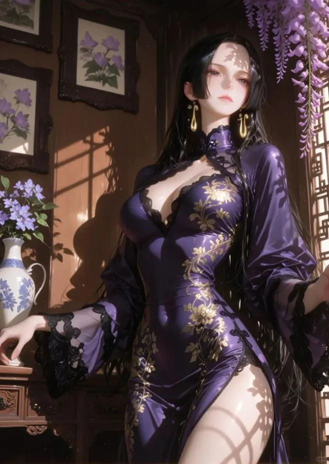 海賊王，漢庫克旗袍，高貴美艷，優雅迷人